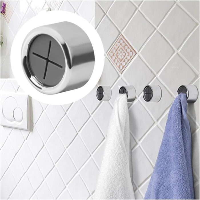 nuoshen 3 Pieces Premium Adhesive Round Towel Holder, Adhesive Towel Hooks Round Wall Mount Hook Tea Towel Holder for Bathroom, Kitchen and Home, No Drilling Required - Image 5