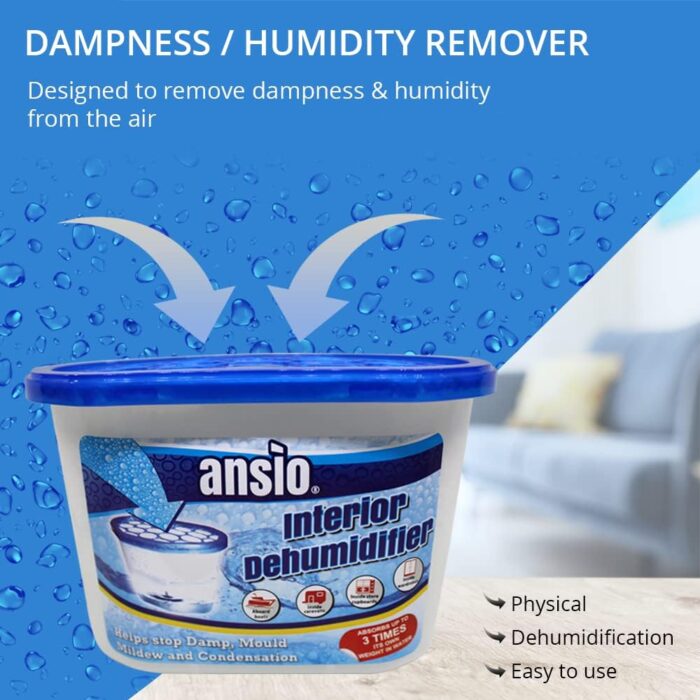 ANSIO Dehumidifier 500ml Pack of 10 Condensation Remover Moisture Absorber Dehumidifiers for Damp, Mould, Moisture in Home, Kitchen, Wardrobe, Bedroom, Caravan, Office, Garage, Bathroom, Basement - Image 2