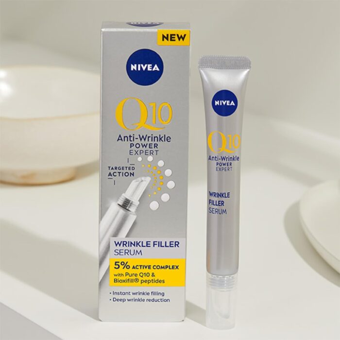 NIVEA Q10 Anti-Wrinkle Power Expert Wrinkle Filler Serum (15ml), Face Serum with Pure Coenzyme Q10 and Bioxifill Peptides Reduces Fine Lines and Wrinkles in 5 Minutes