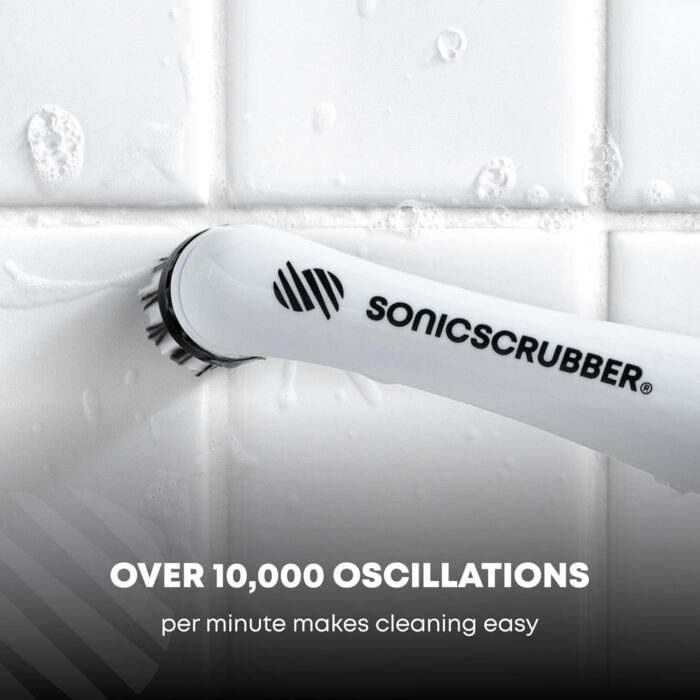 SonicScrubber Original Household Combi Brush - High Power Motor - 4 Replaceable Heads - Power Scrubbing – Use in Home, Kitchen & Bathroom - Cleans in Crevices - AA Batteries Included - Image 3