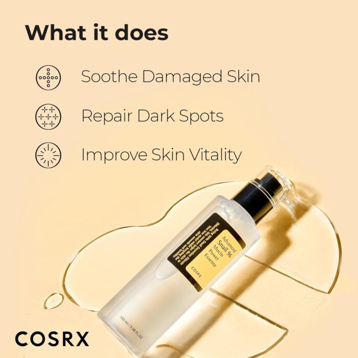 COSRX Advanced Snail 96 Mucin Power Essence 100ml, Skin Repair & Hydrating Serum, Snail Secretion Filtrate 96% & Hyaluronic acid, Korean Skincare, Animal testing free - Image 6