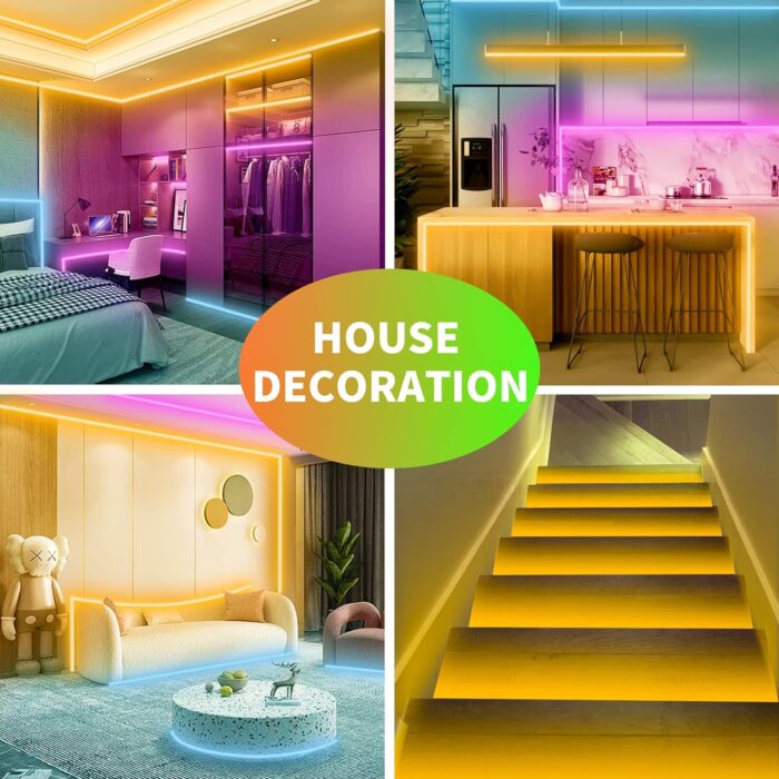 KSIPZE 30m Led Strip Lights RGB Music Sync Color Changing, Led Lights with Smart App Control Remote, Led Lights for Bedroom Lighting Flexible Home Decoration [Energy Class A] - Image 5