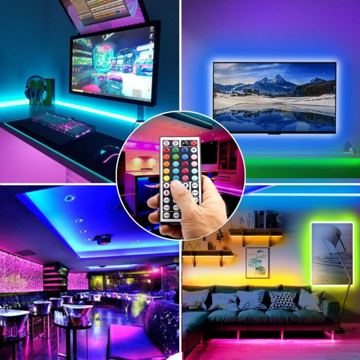 phopollo Led Strip Light, 10m Led Light Strips with 44-Keys Remote, Flexible 5050 RGB Colour Changing Led Lights for Bedroom,Party(5Mx2) [Energy Class A++] - Image 3