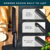 Home Hero Ultra-Sharp Stainless Steel Kitchen Knife Set - Chef Knives Set (7 pcs Set - Black with Knife Block) - Image 4