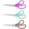 8" Multipurpose Scissors 3 Pack with Ultra Sharp Blades, Comfort-Grip Handles, Sturdy for School Home Office Art Craft Sewing Tailor Heavy Duty