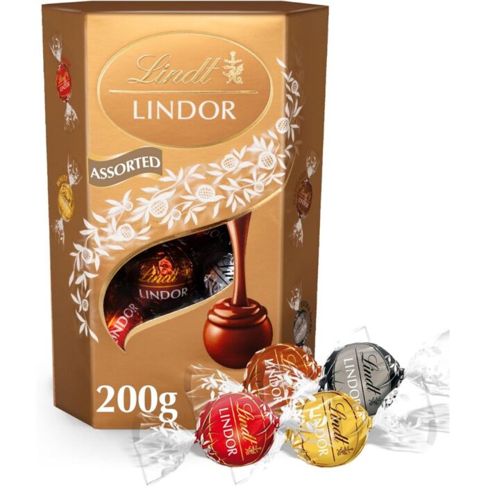 Lindt Lindor Assorted Chocolate Truffles Box - Approx 16 balls, 200g - Chocolate Truffles with a Smooth Melting Filling - Gift Present - Birthday, Celebrations, Congratulations, Thank you