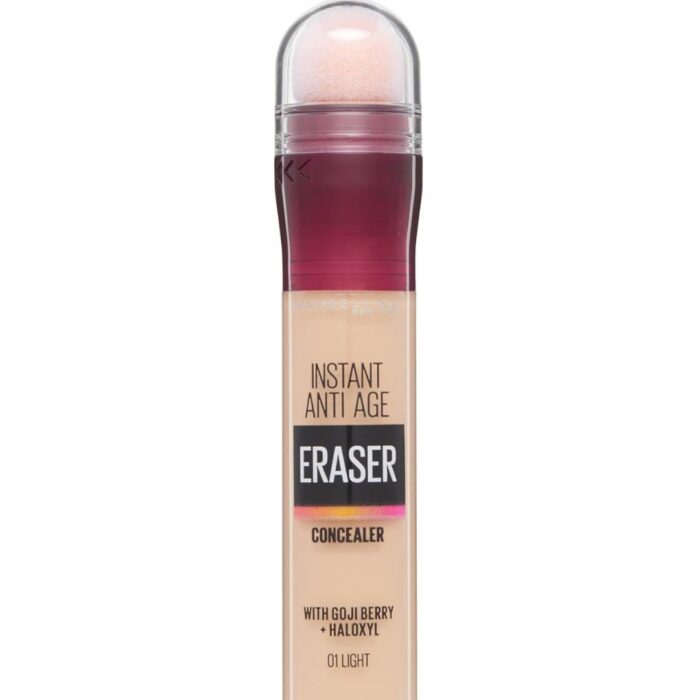 Maybelline Concealer Instant Anti Age Eraser Eye Concealer, Dark Circles and Blemish Concealer, Ultra Blendable Formula 01 Light